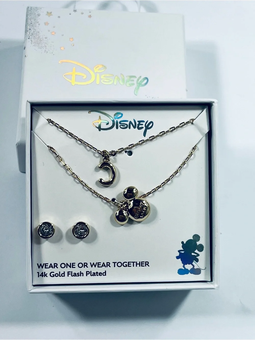 Disney Mickey Necklace & Earring Set of 3 NEW